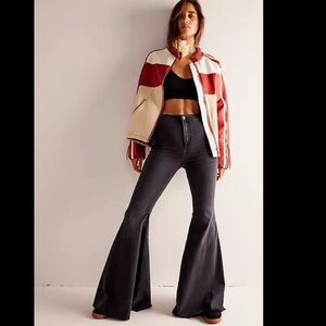 free people charcoal flare jeans